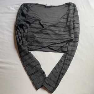 Black long sleeve Bebe crop